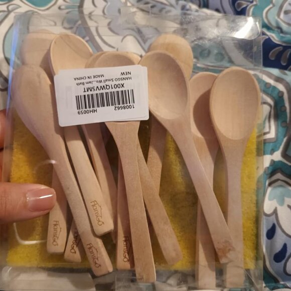 12PCS 5 inches Mini Wooden Salt Spoons Tasting Spoon Wooden Small Soup Spoons - Picture 2 of 10